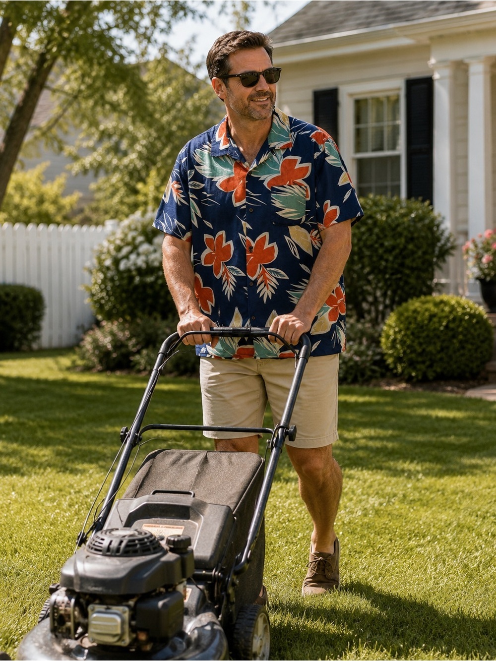 Men’s Lands End XL aloha top traditional fit in a 17– 17 1/2n button up‎ shirt.